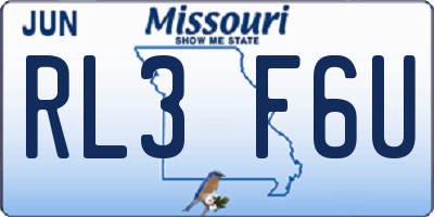 MO license plate RL3F6U