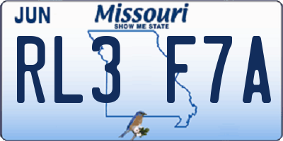 MO license plate RL3F7A