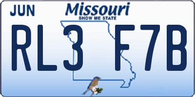 MO license plate RL3F7B