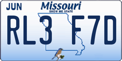 MO license plate RL3F7D