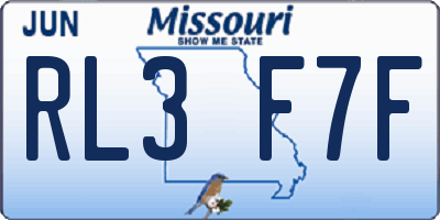 MO license plate RL3F7F