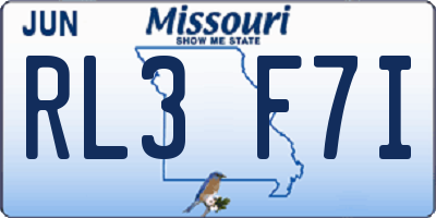 MO license plate RL3F7I