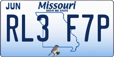 MO license plate RL3F7P