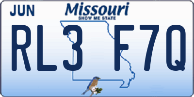 MO license plate RL3F7Q