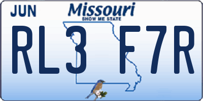 MO license plate RL3F7R