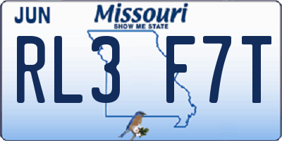 MO license plate RL3F7T