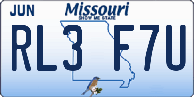 MO license plate RL3F7U