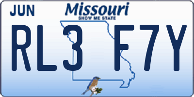 MO license plate RL3F7Y