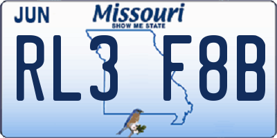 MO license plate RL3F8B