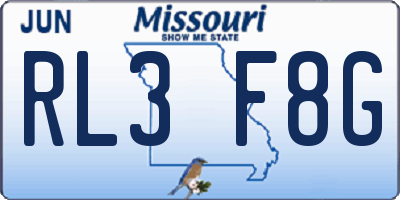 MO license plate RL3F8G