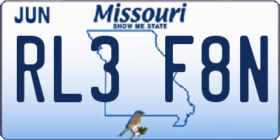 MO license plate RL3F8N