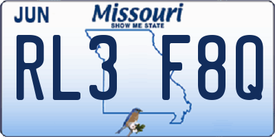 MO license plate RL3F8Q