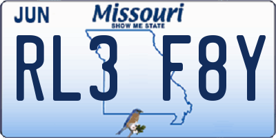 MO license plate RL3F8Y
