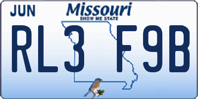 MO license plate RL3F9B