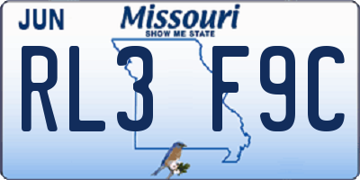 MO license plate RL3F9C