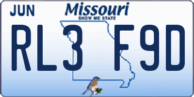 MO license plate RL3F9D