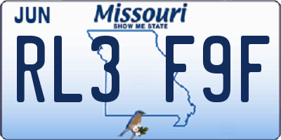 MO license plate RL3F9F
