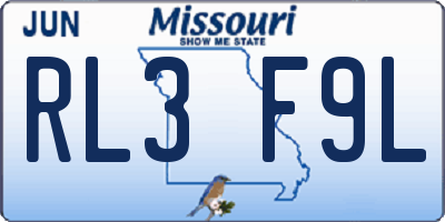MO license plate RL3F9L