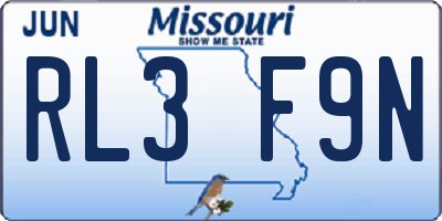 MO license plate RL3F9N