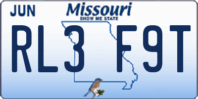 MO license plate RL3F9T