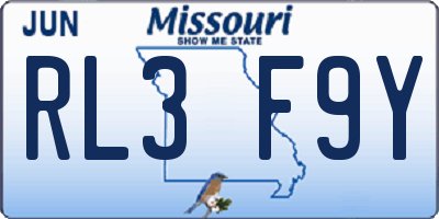 MO license plate RL3F9Y