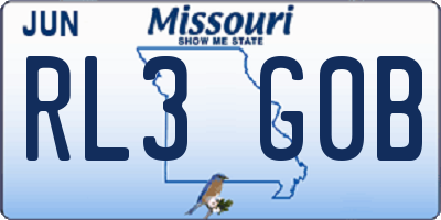 MO license plate RL3G0B