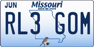 MO license plate RL3G0M