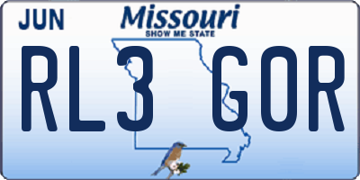 MO license plate RL3G0R