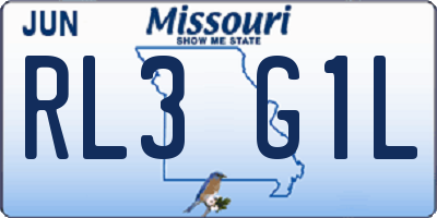MO license plate RL3G1L