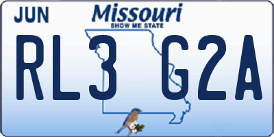 MO license plate RL3G2A