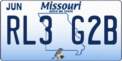 MO license plate RL3G2B