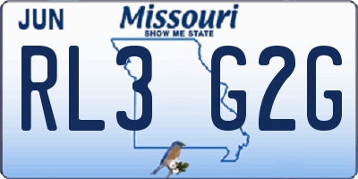 MO license plate RL3G2G
