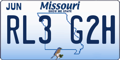 MO license plate RL3G2H