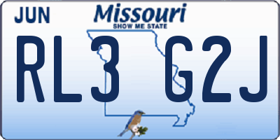 MO license plate RL3G2J