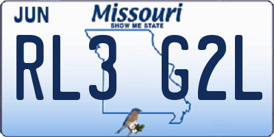 MO license plate RL3G2L