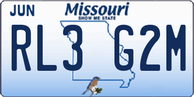 MO license plate RL3G2M