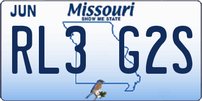 MO license plate RL3G2S