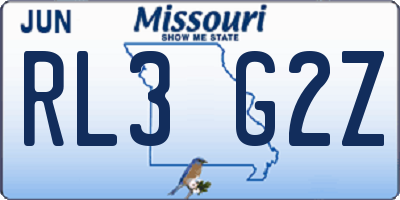MO license plate RL3G2Z