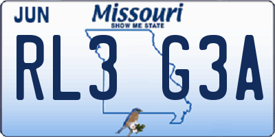MO license plate RL3G3A