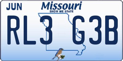 MO license plate RL3G3B