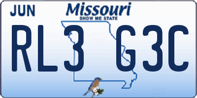 MO license plate RL3G3C