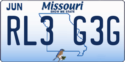 MO license plate RL3G3G