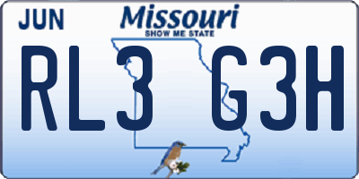 MO license plate RL3G3H