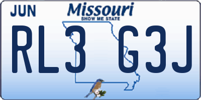 MO license plate RL3G3J