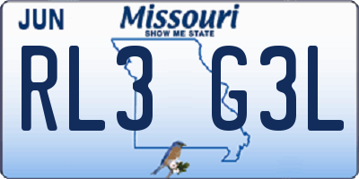 MO license plate RL3G3L