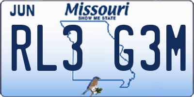 MO license plate RL3G3M