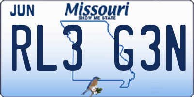 MO license plate RL3G3N