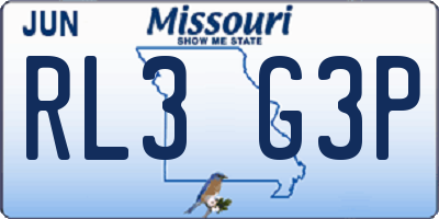 MO license plate RL3G3P