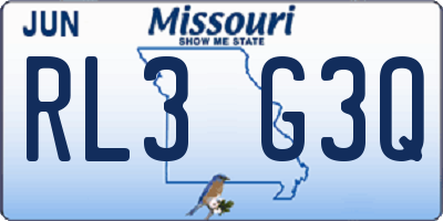 MO license plate RL3G3Q