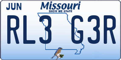MO license plate RL3G3R